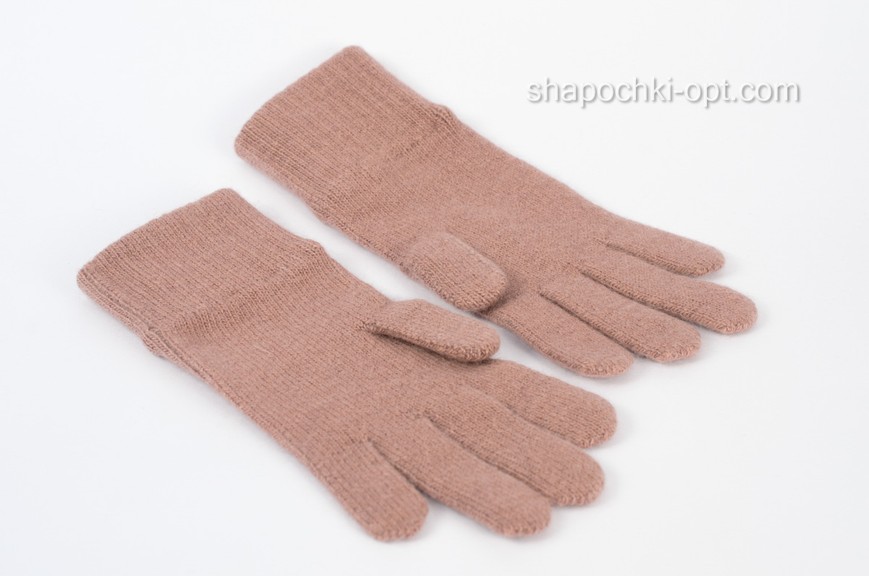 Вовняні в'язані рукавички PR-3 колір роуз