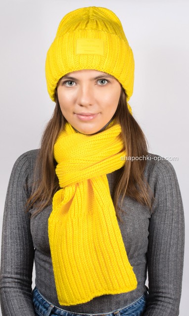 Комплект Онтарио шапка+шарф желтый арт.4730-10