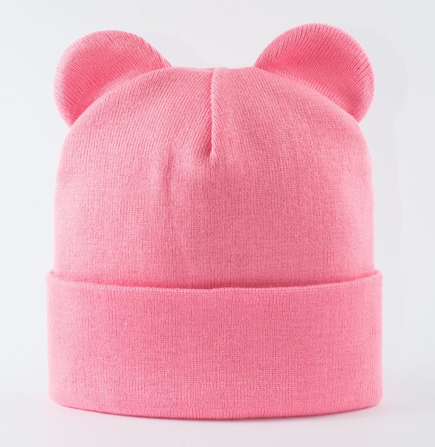 Двойная вязаная шапка Ширли светло-розовая