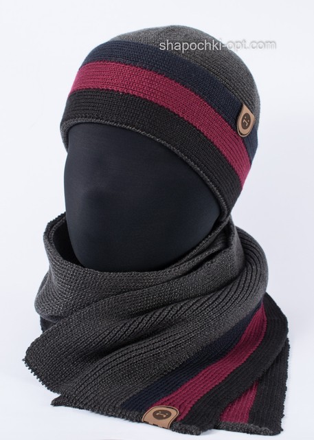 Комплект шапка і шарф Rumo HD-1 темно-сірий