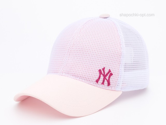 Бейсболка з логотипом Спорт світло-рожевий/білий, сітка шестиклинка