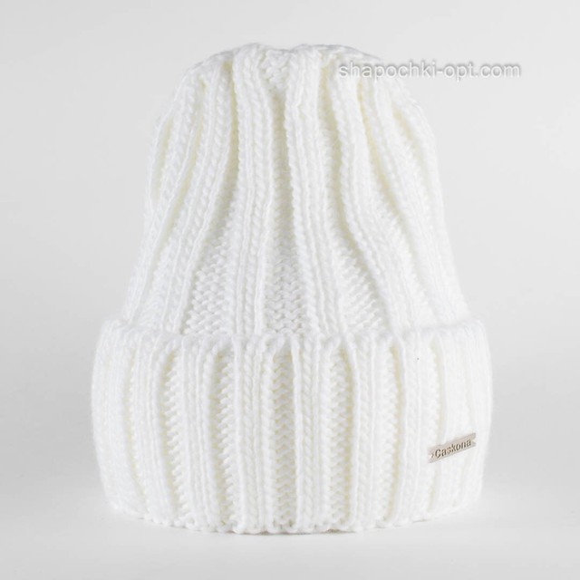Теплая удлиненная шапка Deniz Ch Flip Uni белая