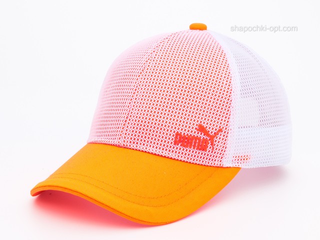Бейсболка з логотипом Спорт помаранчевий/білий, сітка шестиклинка