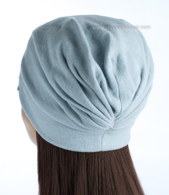 Красивая шапочка по голове TRKV-Амбрелла с драпировкой сзади светло-голубой