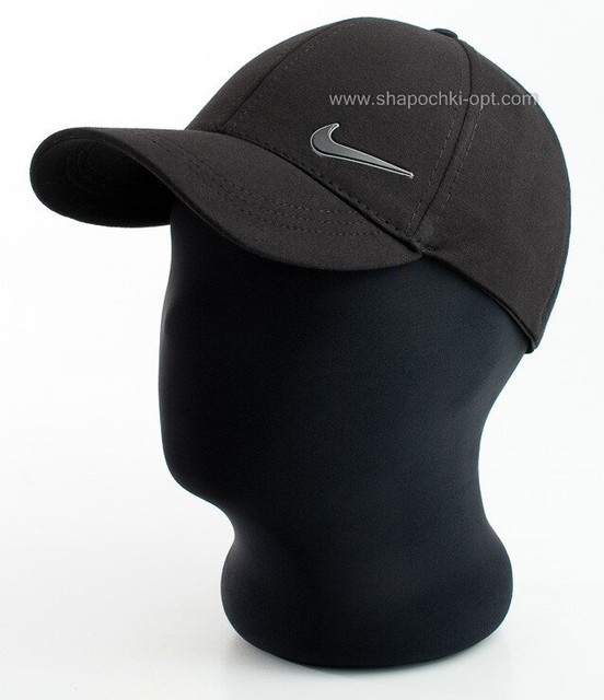 Бейсболка з логотипом-галочкою Nike чорного кольору