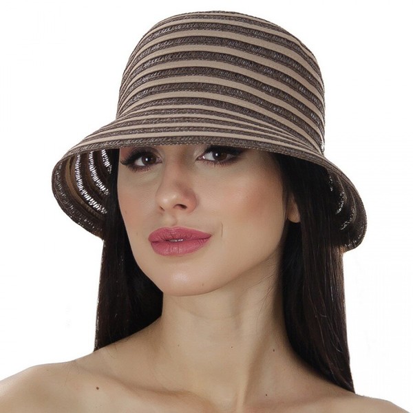 Літня шляпка коричневого кольору D 076-32