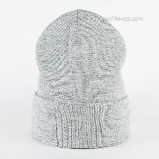 Лаконічна в'язана шапка Чотириклинка світло-сірий меланж