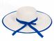 Білий капелюх SH 003-02.04 з синьою стрічкою