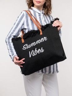 Сумка з вишивкою Summer Vibes чорна