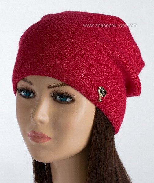 Зимова жіноча шапочка Вісконті колір червоний