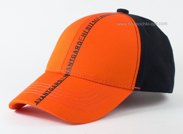 Стильна дитяча кепка аплікація Avangarde помаранчевий + чорний 03140-4