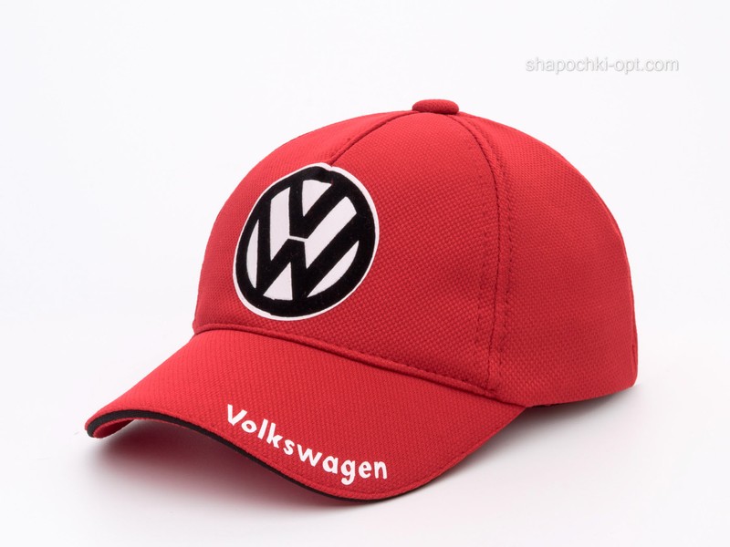 Бейсболка з автологотипом Volkswagen червона, лакоста п'ятиклинка