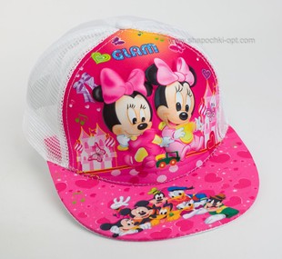 Стильна дитяча кепка snapback "Мінні-Маус 3D" Glam сітка біла.