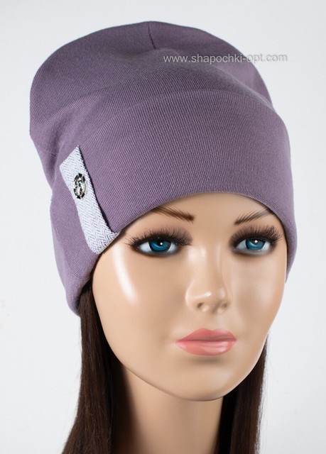 Женская трикотажная шапка Нара фиолетовая