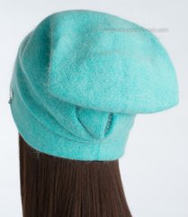 Теплая женская шапка Барбара цвет изумруд