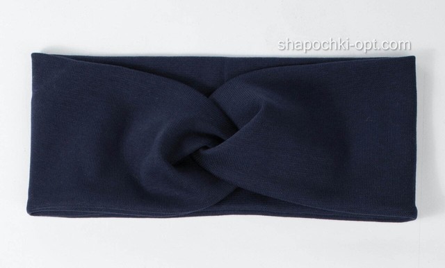 Стильная повязка для девочки Чалма темно-синяя