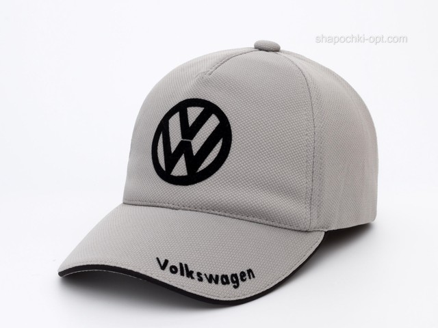 Бейсболка с автологотипом Volkswagen серая, лакоста пятиклинка