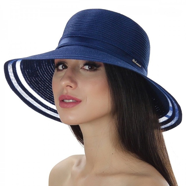 Изысканная женская шляпа темно-синего цвета D 043-05
