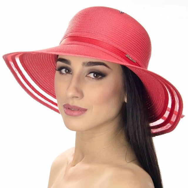 Вишукані жіночі капелюхи коралового кольору D 043-41