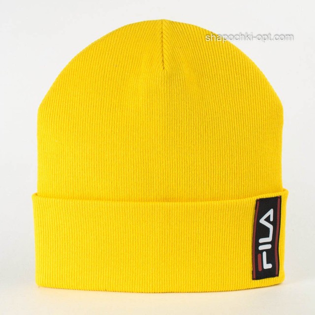 Трикотажна шапочка з відворотом Fila жовта 50-52