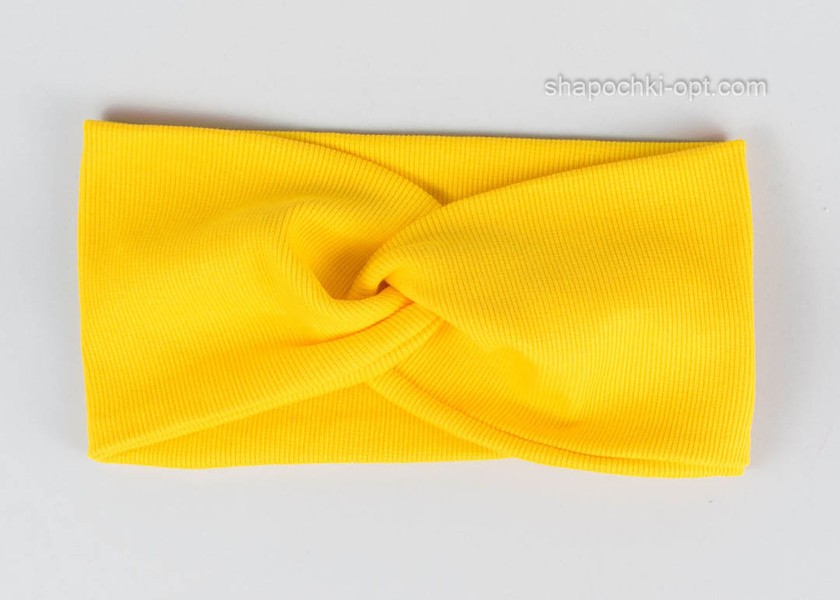 Детская повязка-чалма (рубчик) желтая