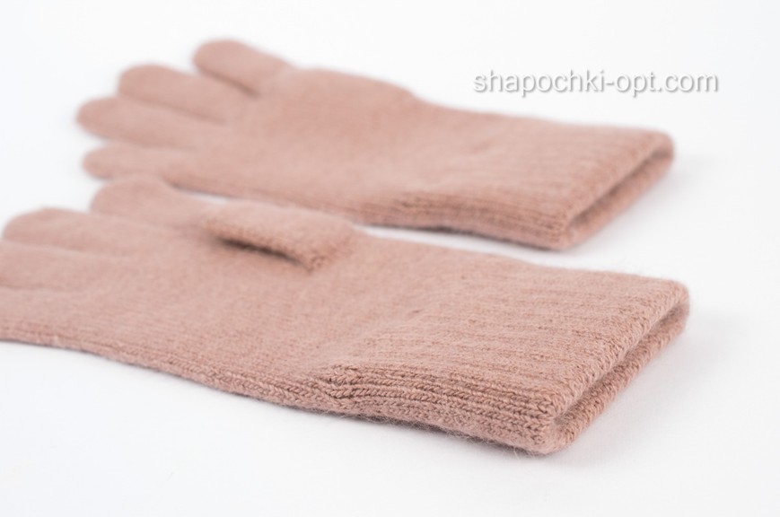 Шерстяные вязаные перчатки PR-3 цвет роуз