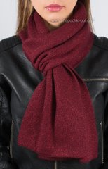 Красивый женский вязаный шарф с люрексом S-1 бордо