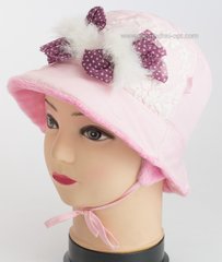 Осенняя шапочка для маленькой девочки Клер розовая