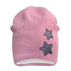 Розовая шапка Звезды для девочек