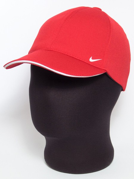 Красная кепка бейсболка с эмблемой "Nk" и белым кантом лакоста шестиклинка