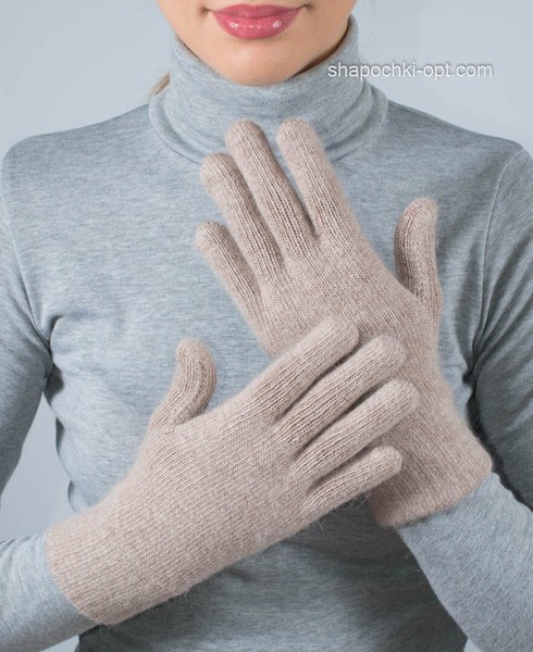 В'язані жіночі рукавички PR-3 колір серпанок