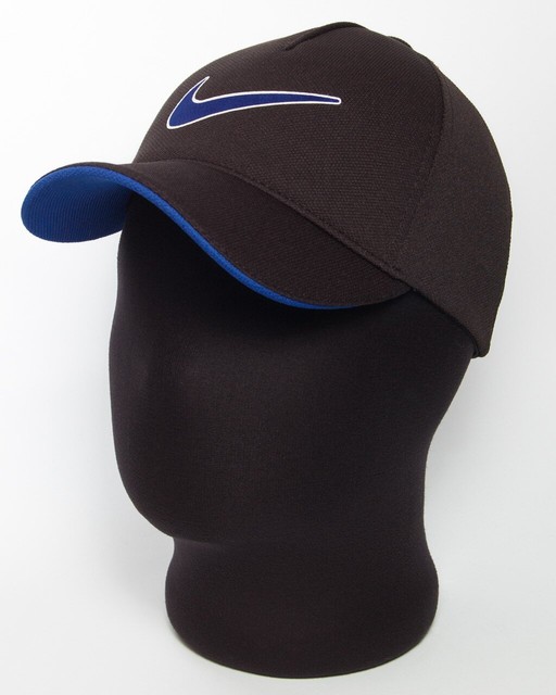 Черная бейсболка с подкозырьком цвета электрик и эмблемой "Nike" (лакоста пятиклинка)