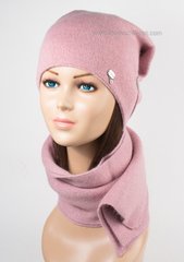 Женский набор шапка и шарф Элизабет пудра