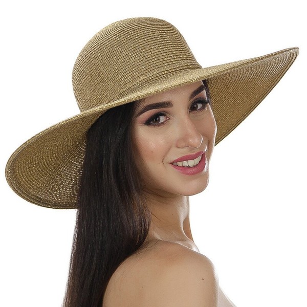 Модная летняя шляпа Дель Мар золото D 139-43