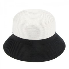 Шляпка D 194-02.01 белая с черным полем