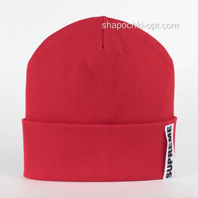 Червона трикотажна шапка Supreme 52-54