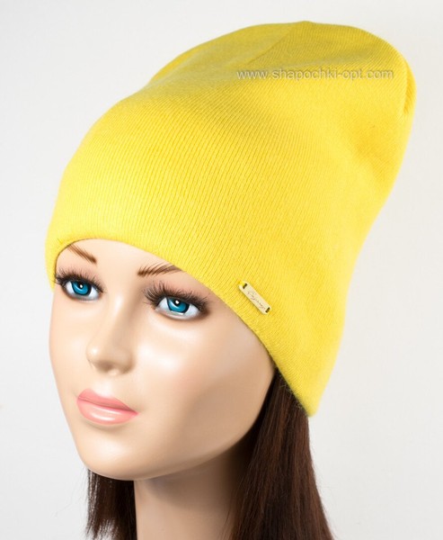 Утепленная шапка-колпак Матео желтого цвета