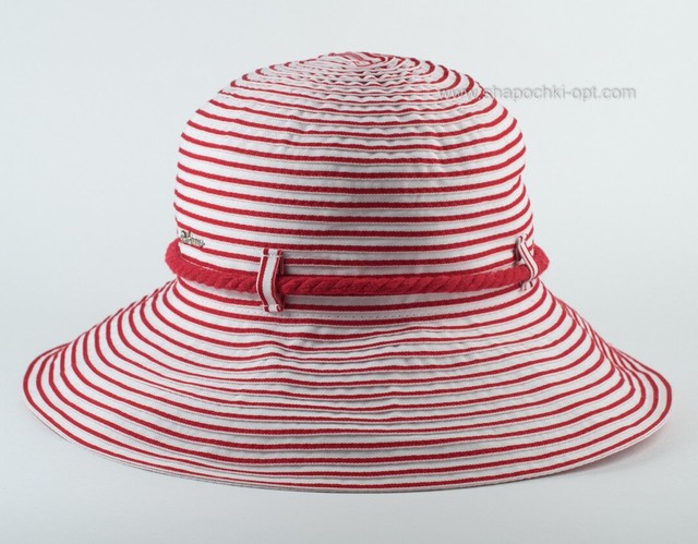 Жіночі шляпи трансформери біло-червоного кольору D 110-02.13