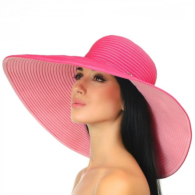 Женская шляпа с широкими полями малинового цвета D 014-26