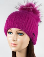 Удлиненная шапочка с помпоном Айя пурпурного цвета