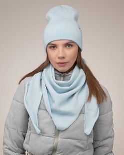 Комплект Alaya (шапка, бактус) небесно-блакитний