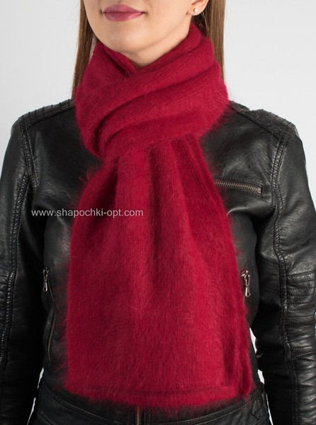 Модный и теплый вязаный шарф S-44 рубин