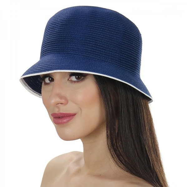Женская шляпка с маленькими полями синего цвета D 105-05