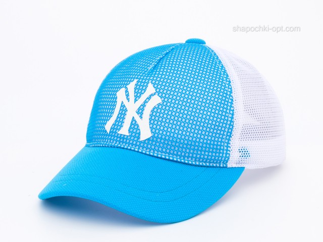 Бейсболка з логотипом Спорт блакитний/білий, сітка п'ятиклинка