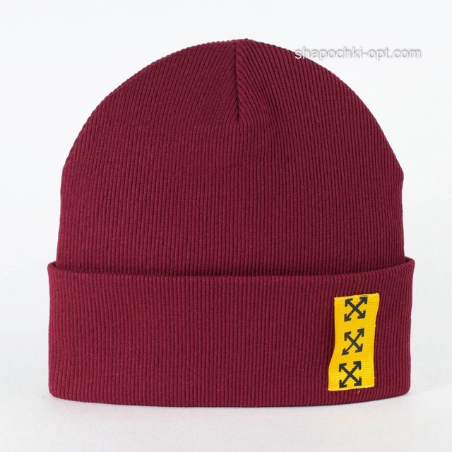 Демісезонна шапка для хлопчика Ікс (жовтий) бордова 50-52