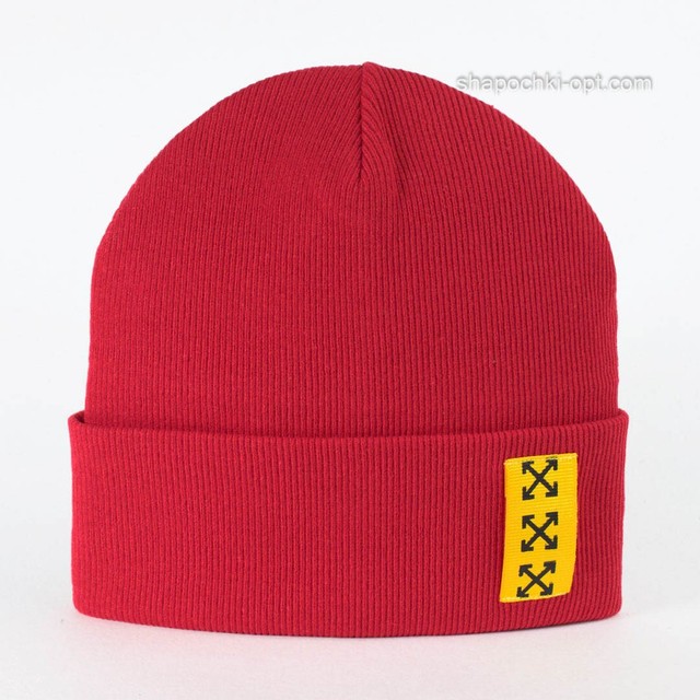 Модная шапка для мальчика Икс (желтый) красная 50-52