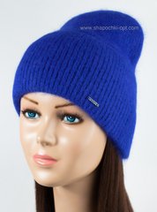Удлиненная женская шапка Нильс синяя