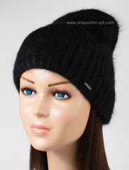 Женская зимняя шапочка Брюле люрекс черная