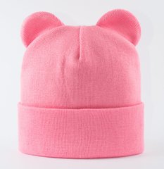 Двойная вязаная шапка Ширли светло-розовая