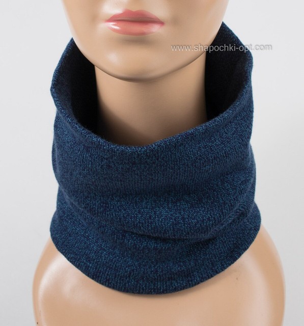 Зимний шарф-хомут Киото темно-синий меланж